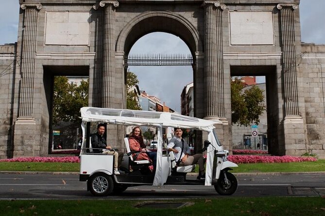 "Madrid : Panoramic views in Tuk Tuk" - Royal Palace viewpoints, Cibeles Fountain, and the goddess stories you can see