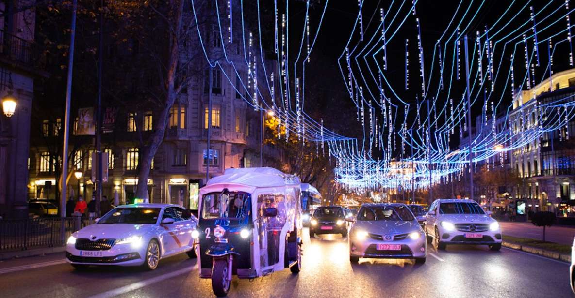 Madrid: Private Christmas Lights Tour by Eco Tuk-Tuk - Comfort and Practicalities: Blankets, No-Wait Touring, and Photo-Only Stops
