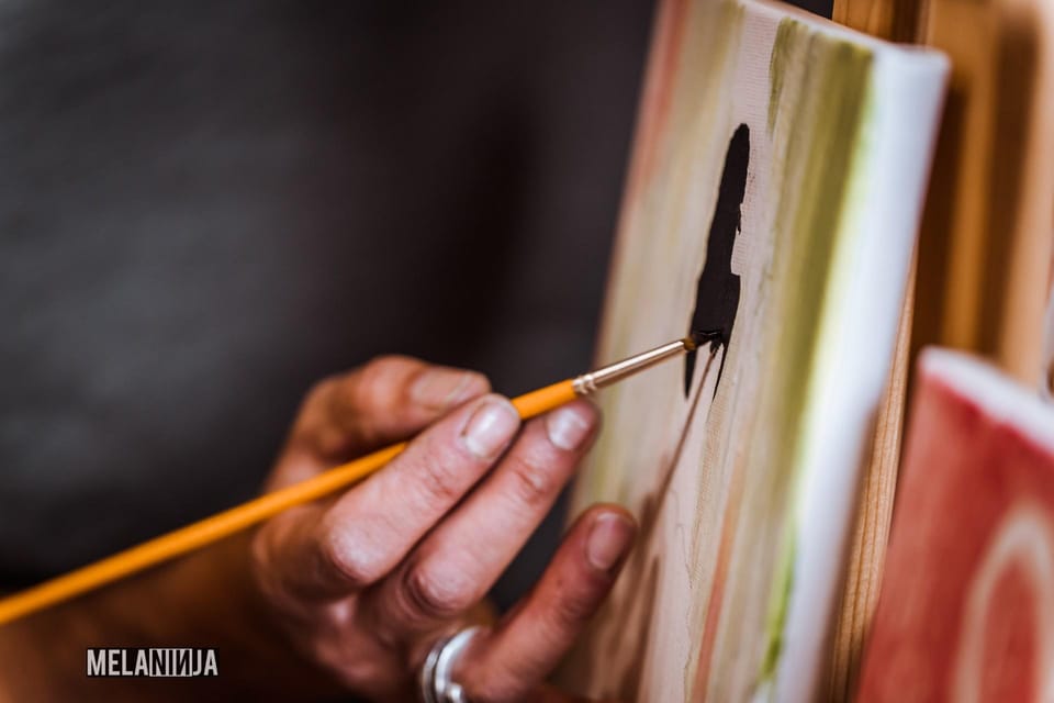 Madrid: Sip&Paint Workshop - Music, wine, and tapas: how the social part supports the creative part