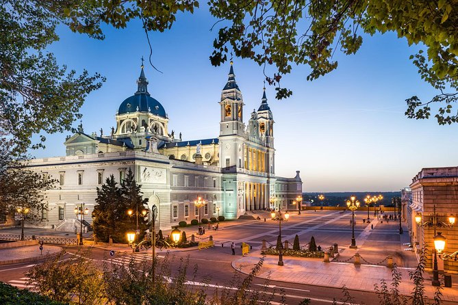Madrid Sunset Walking Tour with Optional Flamenco Show and Dinner - Royal Palace area and Sabatini Gardens at night