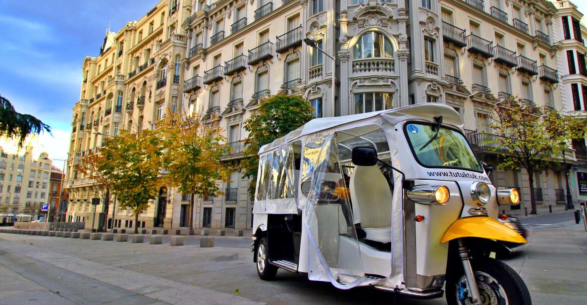 Madrid: Traditional Tour wh Private guide in yellow Tuk Tuk - Key highlights to know before you go
